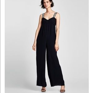 Zara Black Jumpsuit with Jeweled Straps